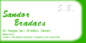 sandor bradacs business card
